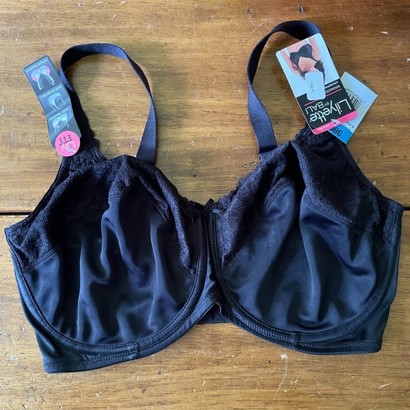 New NWT Bali Maidenform minimizer bra Black 38DDD 38 DDD - Picture 2 of 7